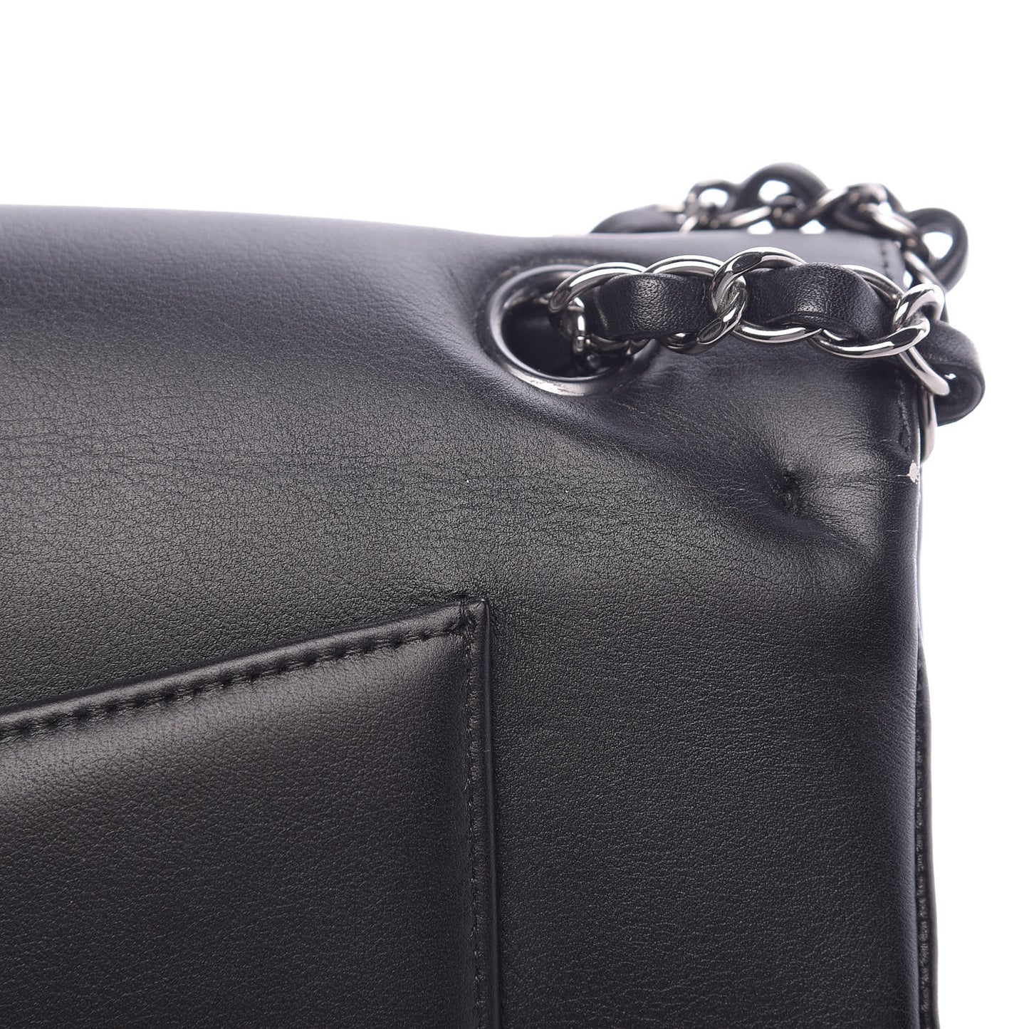 Calfskin Medium Classic Pure Double Flap Black