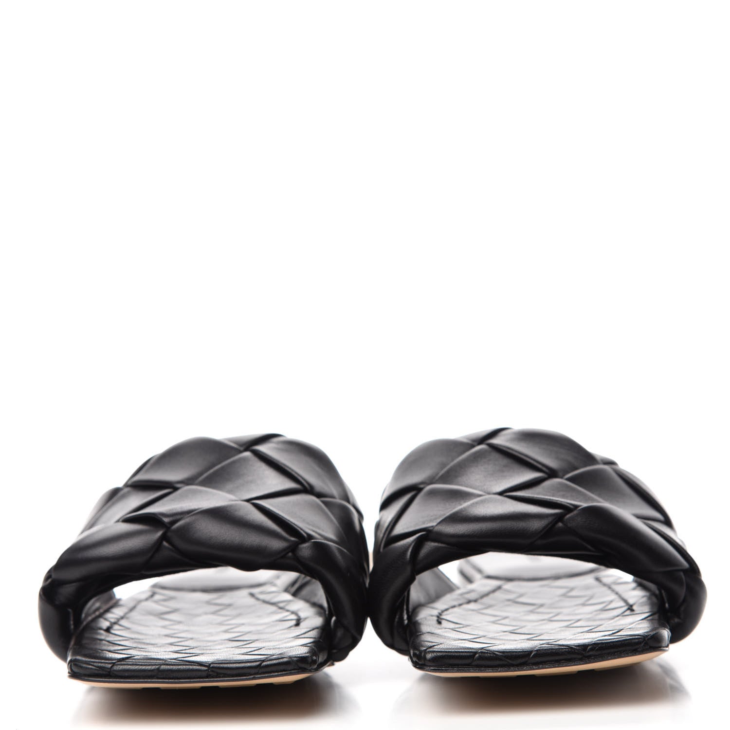 Bottega Veneta Nappa Maxi Intrecciato Lido Flat Sandals 38 Black 2 of 9