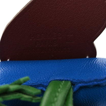 Hermes Milo Lambskin Matte Alligator Touch Grigri Rodeo Pegase Horse Bag Charm PM Bleu Zanzibar Vert Yucca Craie 3 of 5