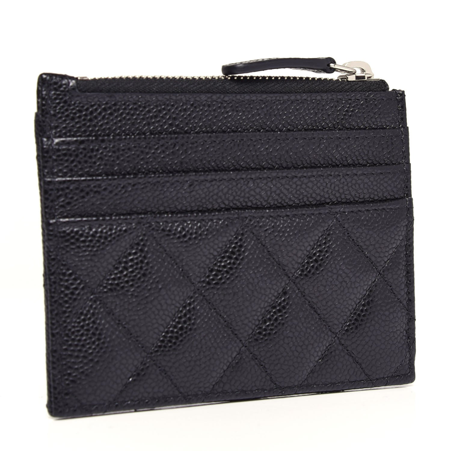 Chanel Caviar Quilted CC Zip Card Holder Black 3 of 8