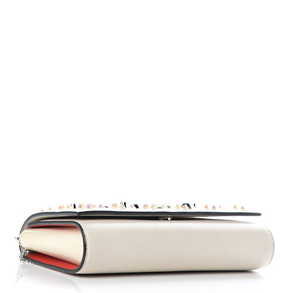 Christian Louboutin Calfskin Spikes Loubinthesky Paloma Wallet On Chain Beige 4 of 11
