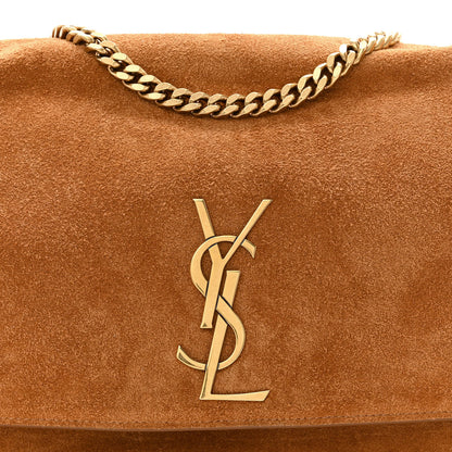 Saint Laurent Smooth Calfskin Suede Medium Reversible Monogram Kate Satchel Light Ochre 8 of 14
