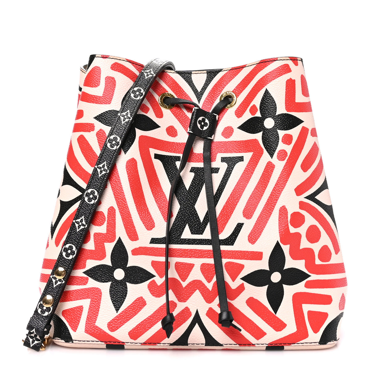 Louis Vuitton Monogram Giant Crafty NeoNoe MM Creme Rouge Black 1 of 9