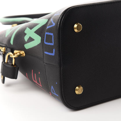 Balenciaga Signature Grained Calfskin Graffiti M Ville Top Handle Bag Black Multicolor 6 of 10