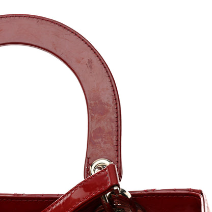 Christian Dior Patent Cannage Medium Lady Dior Red 11 of 14