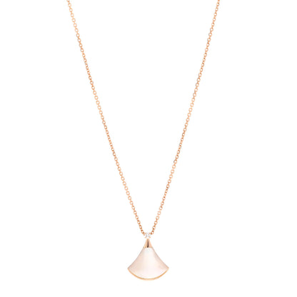Bulgari 18K Rose Gold Diamond Mother of Pearl Small Divas' Dream Pendant Necklace 1 of 4