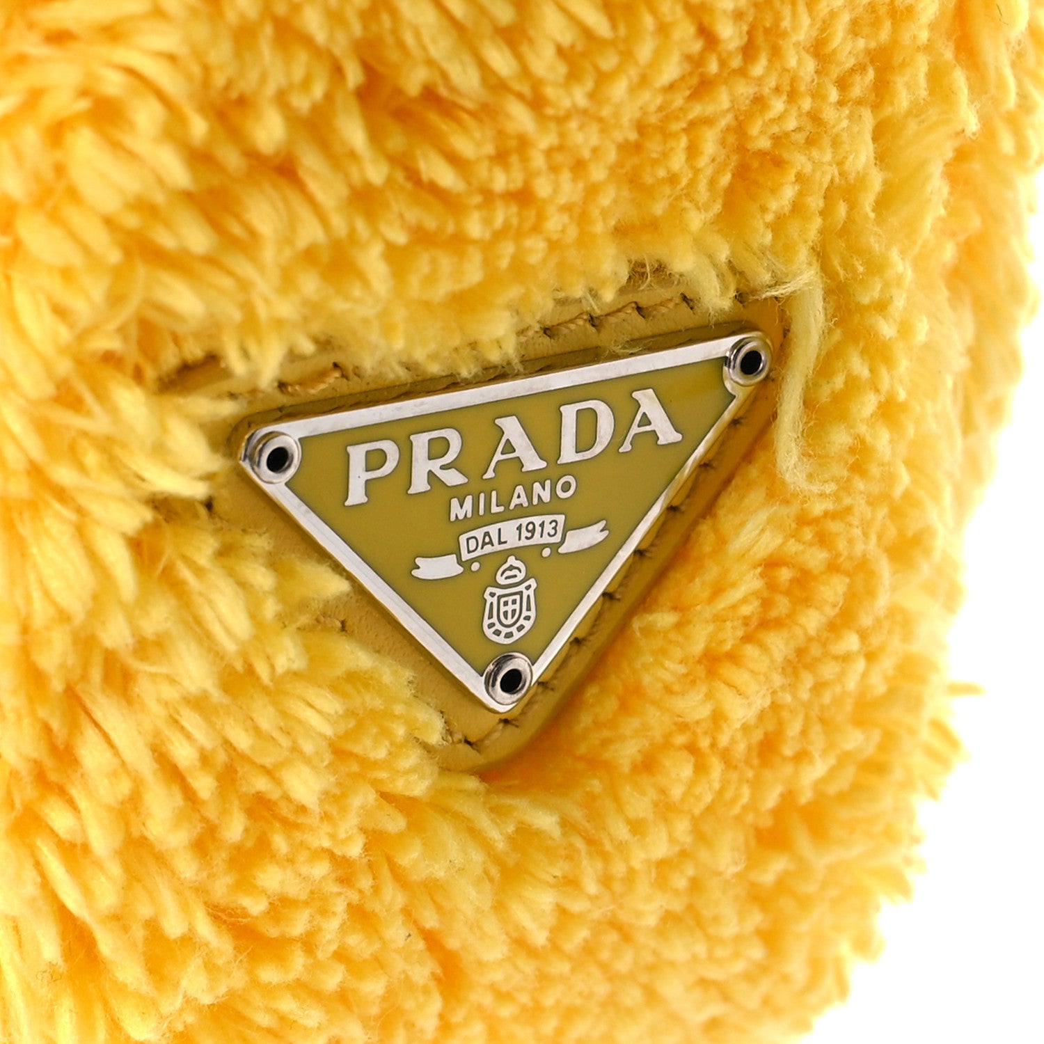 Prada Terry Cloth Mini Re-Edition 2000 Bag Giallo Black 9 of 10