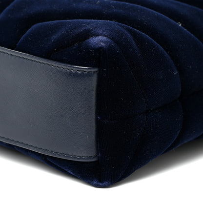 Saint Laurent Velvet Y Quilted Monogram Toy Loulou Crossbody Bag Navy 12 of 31