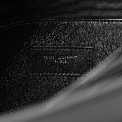Saint Laurent Grain De Poudre Medium West Hollywood Monogram Fold-Over Black 6 of 11