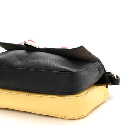 Fendi Vitello Dolce Hypnoteyes Bi-Color Micro Double Baguette Black Grano Multicolor 6 of 12