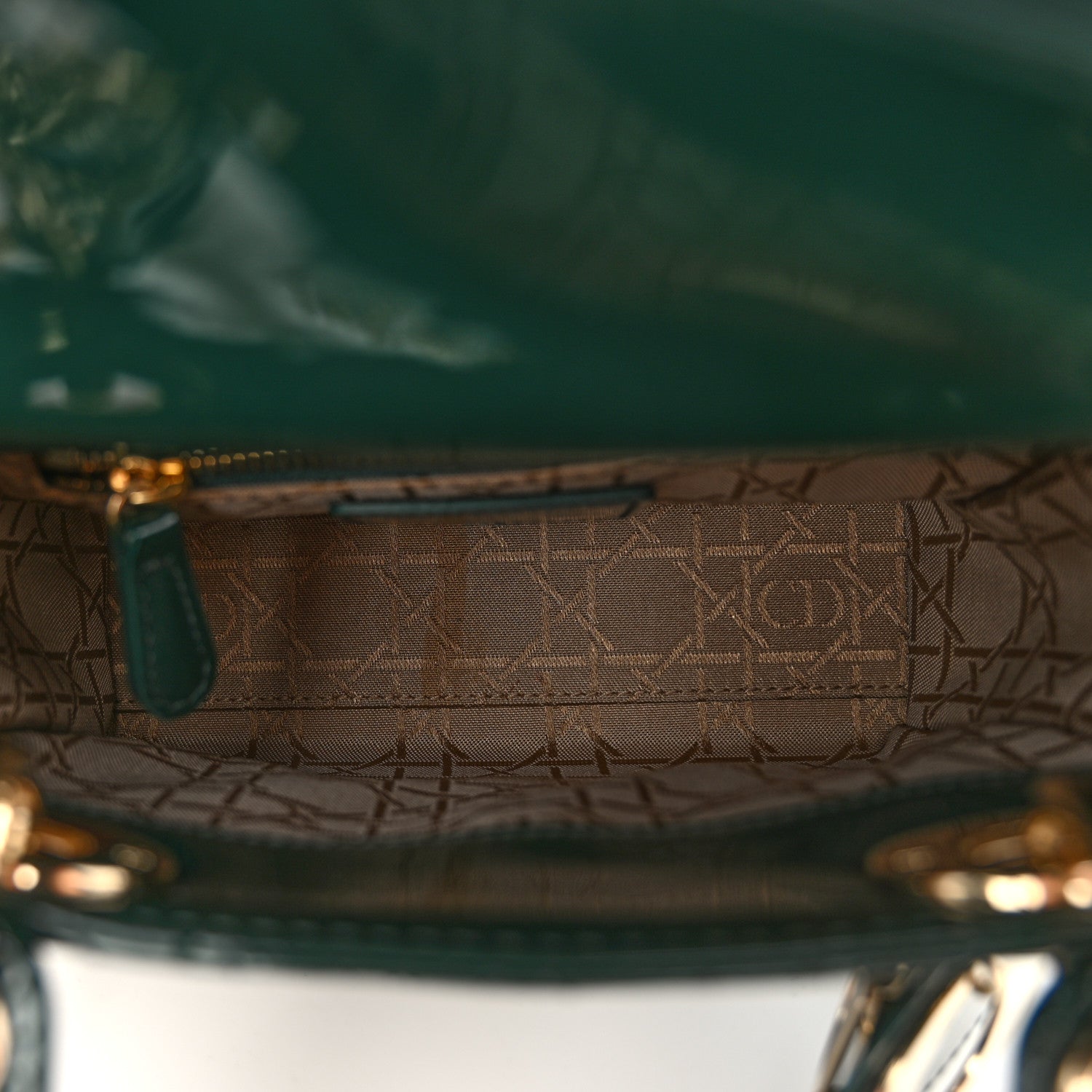 Christian Dior Patent Cannage Mini Lady Dior Pine Green 5 of 10