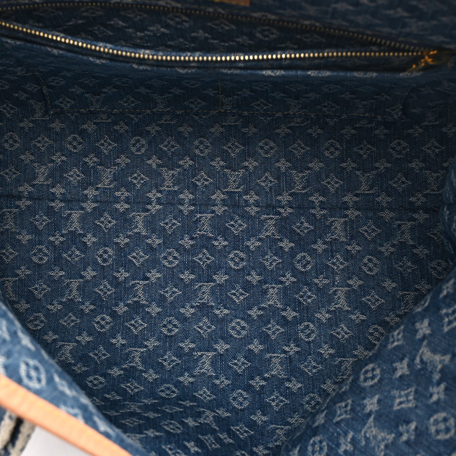 Louis Vuitton Monogram Denim CarryAll MM Blue 6 of 10