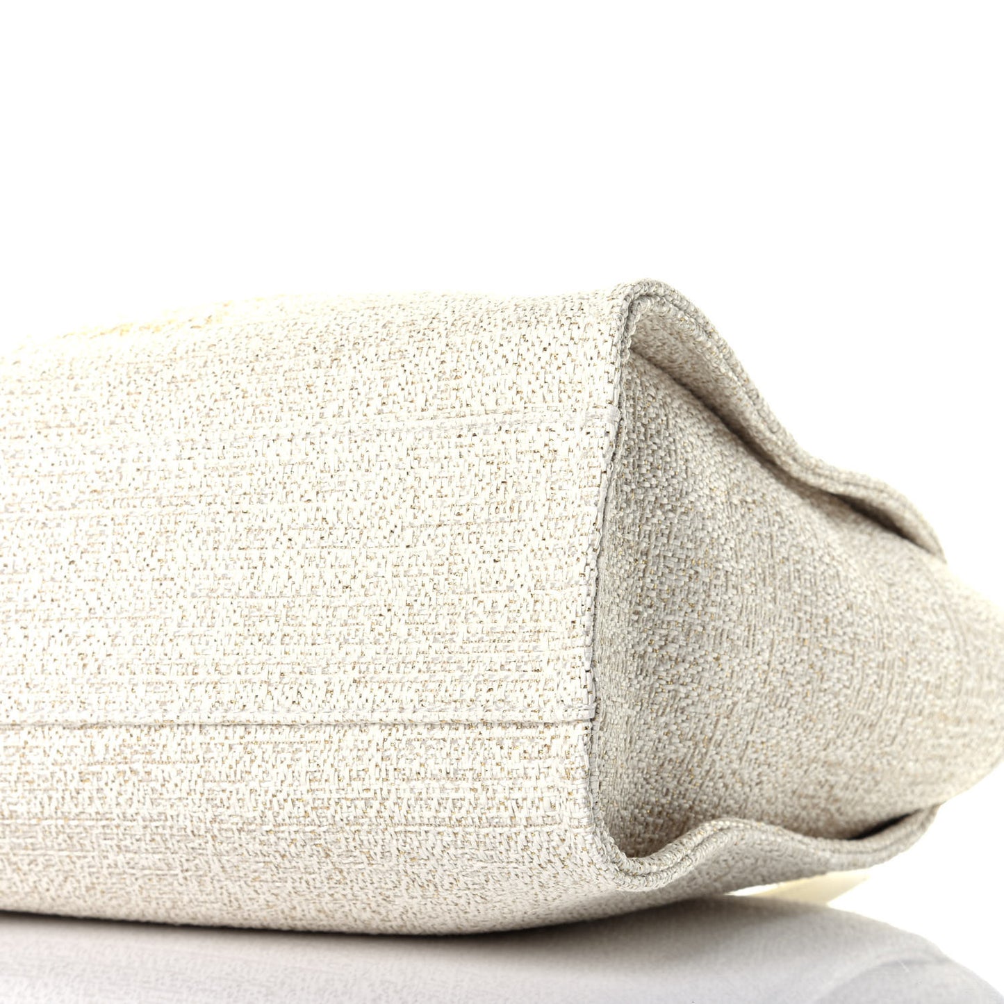 Lurex Boucle Small Deauville Tote Ivory