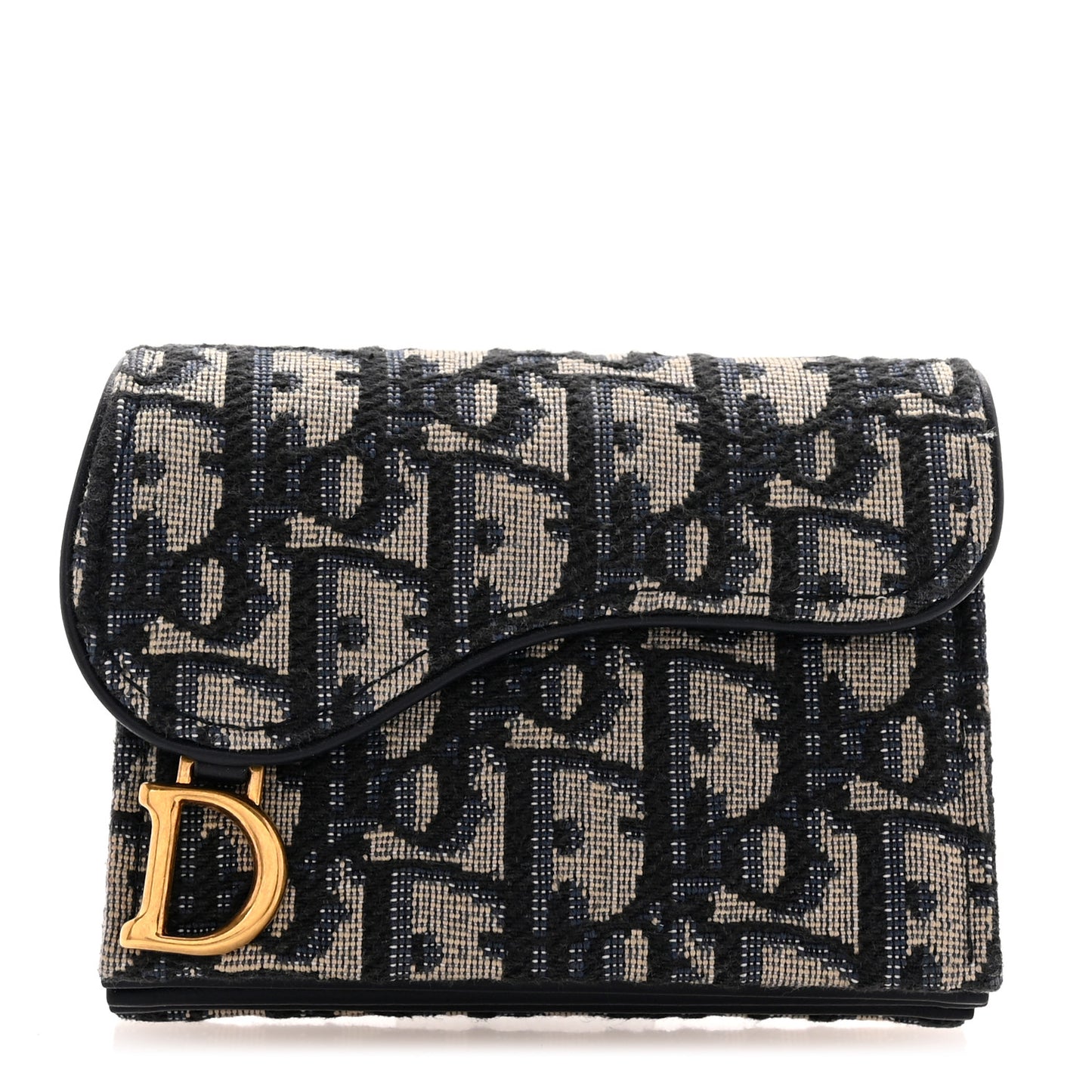 Oblique Saddle 5-Gusset Card Holder Blue