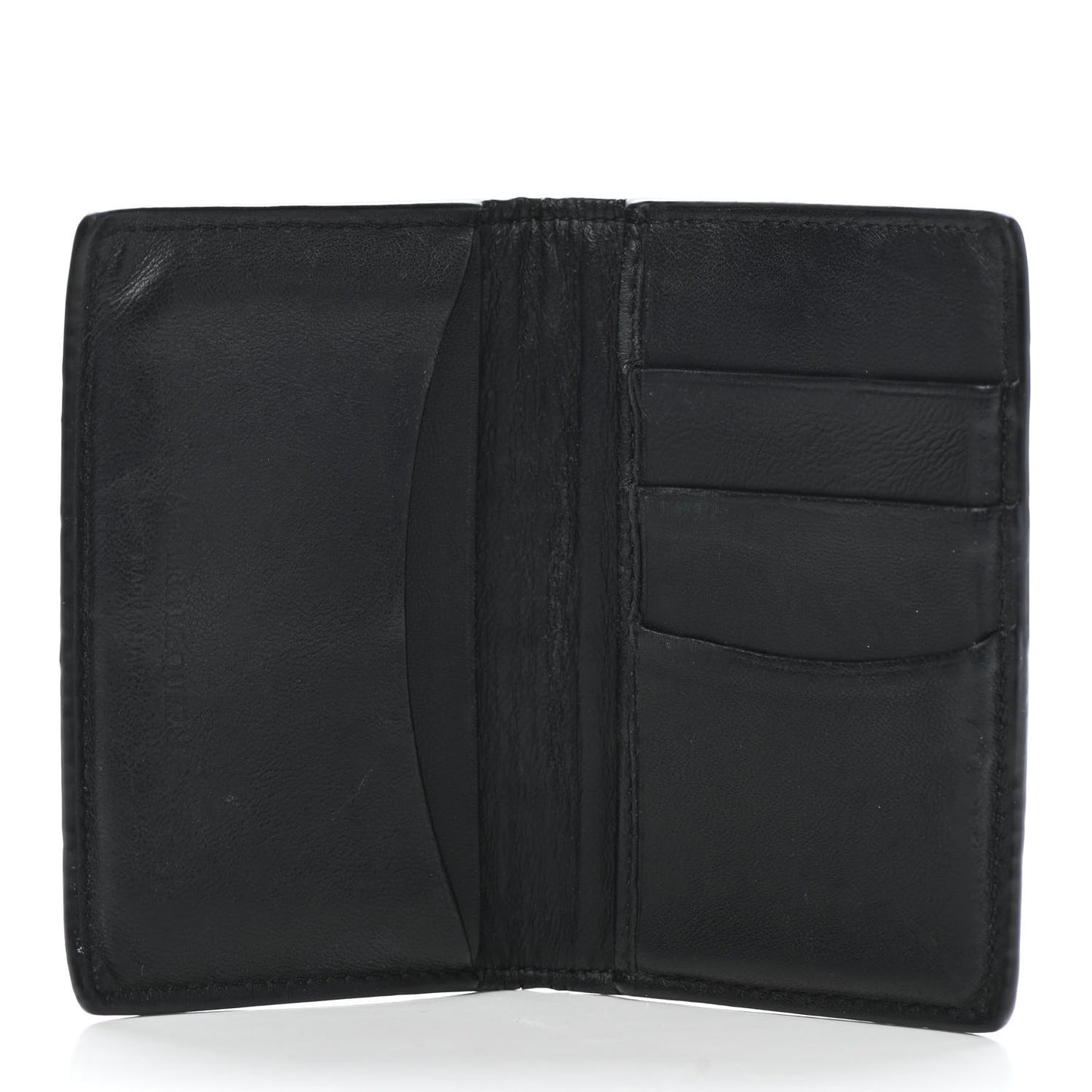 Calfskin Croc Embossed Skull Pocket Organizer Black
