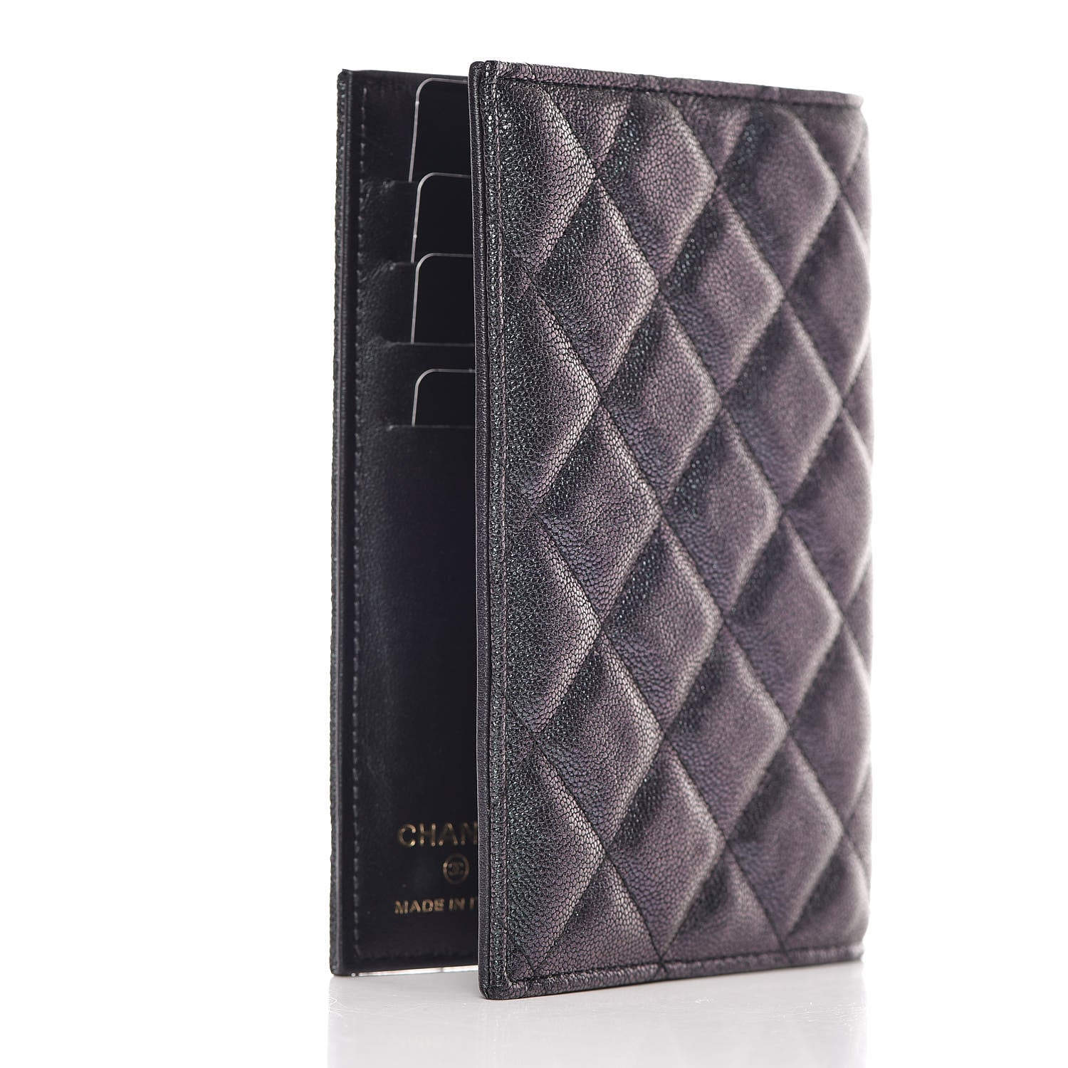 Chanel Iridescent Caviar Quilted Passport Holder Black 3 of 9