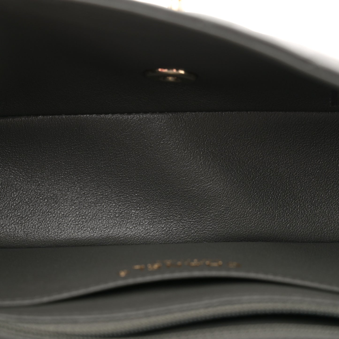 Lambskin Quilted Mini Rectangular Flap Dark Grey