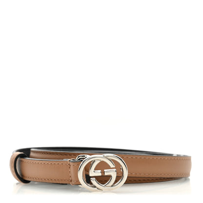 Gucci Moon Calfskin Nickel Interlocking G 20mm Belt 105 42 Camelia 1 of 4