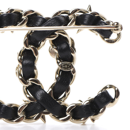 Chanel Lambskin Pearl Strass Sergeant Brooch Gold 3 of 4