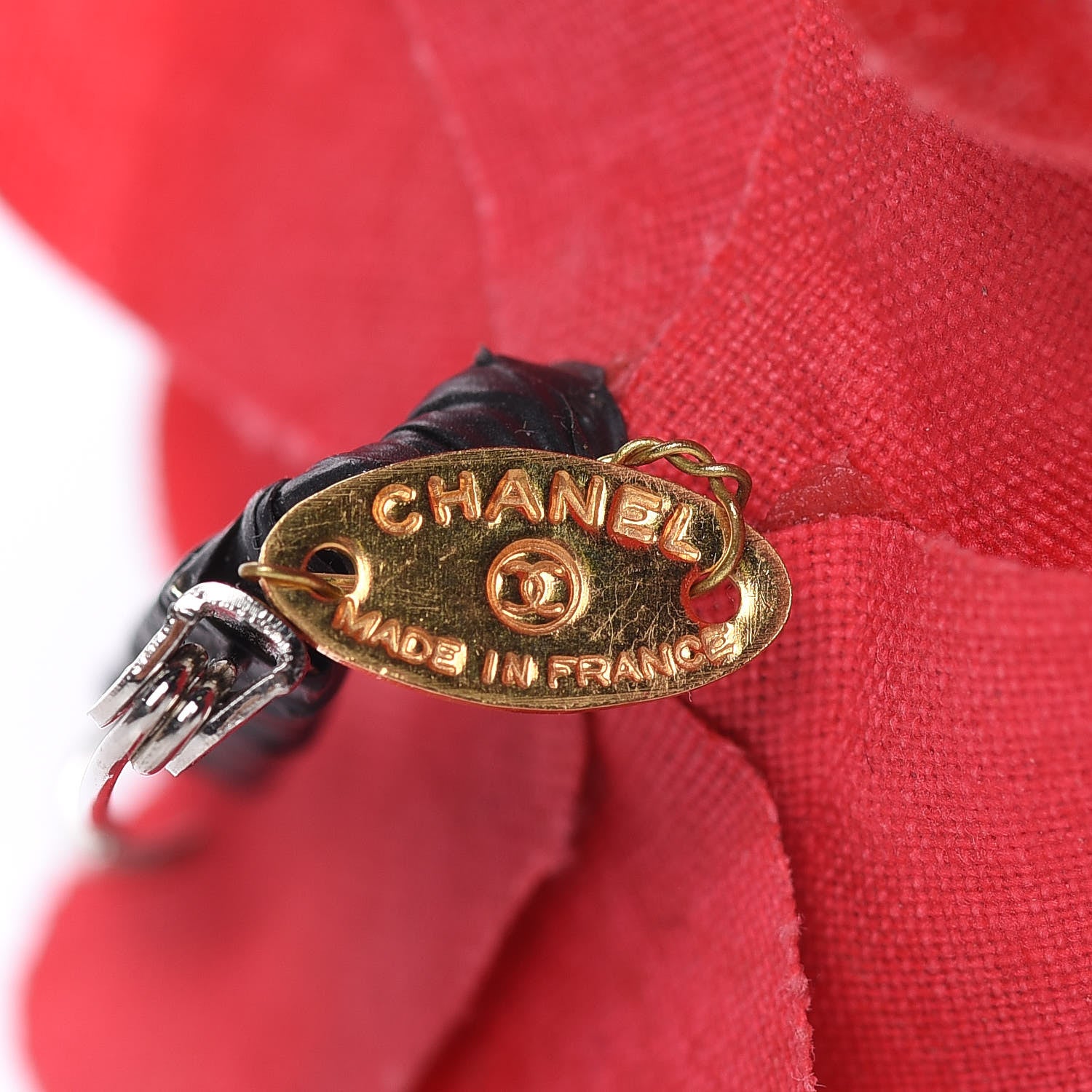 Chanel Silk Taffeta Camellia Brooch Pin Red 4 of 4