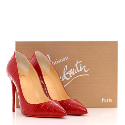 Christian Louboutin Calfskin Alligator Embossed Pigalle Follies 100 Pumps 37 Loubi 13 of 13