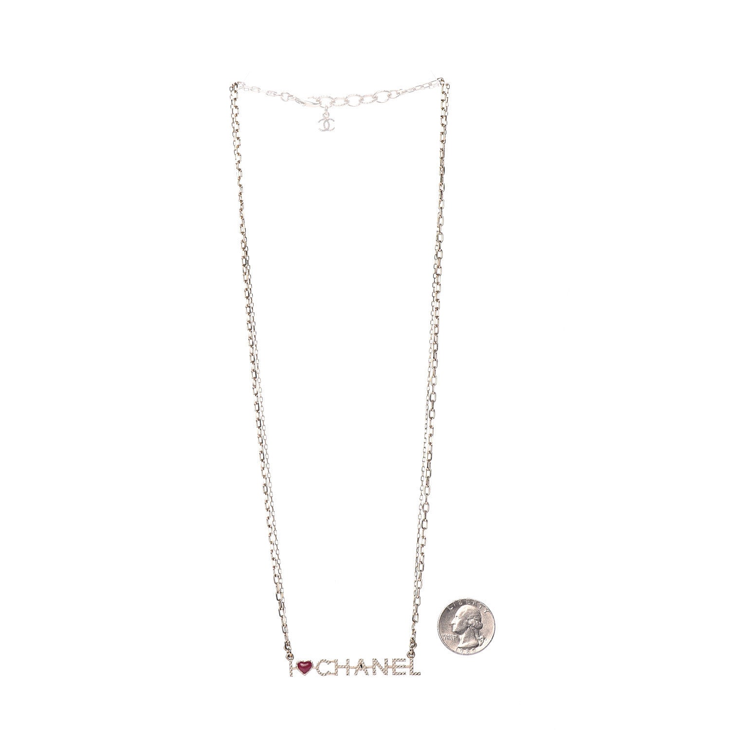 Chanel Chain I Heart Necklace Gold 3 of 5