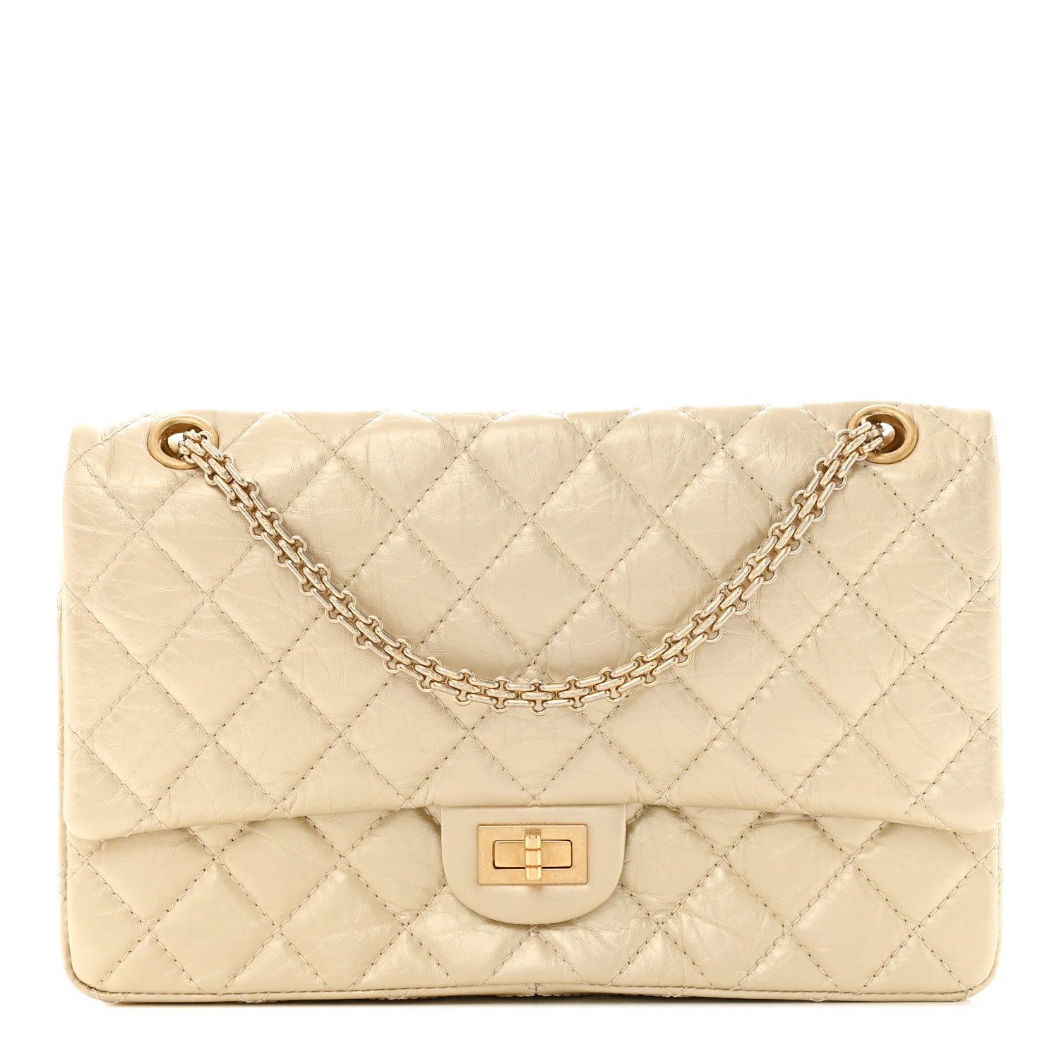 Chanel Metallic Aged Calfskin Quilted 2.55 Reissue 226 Flap Pale Gold 1 of 13