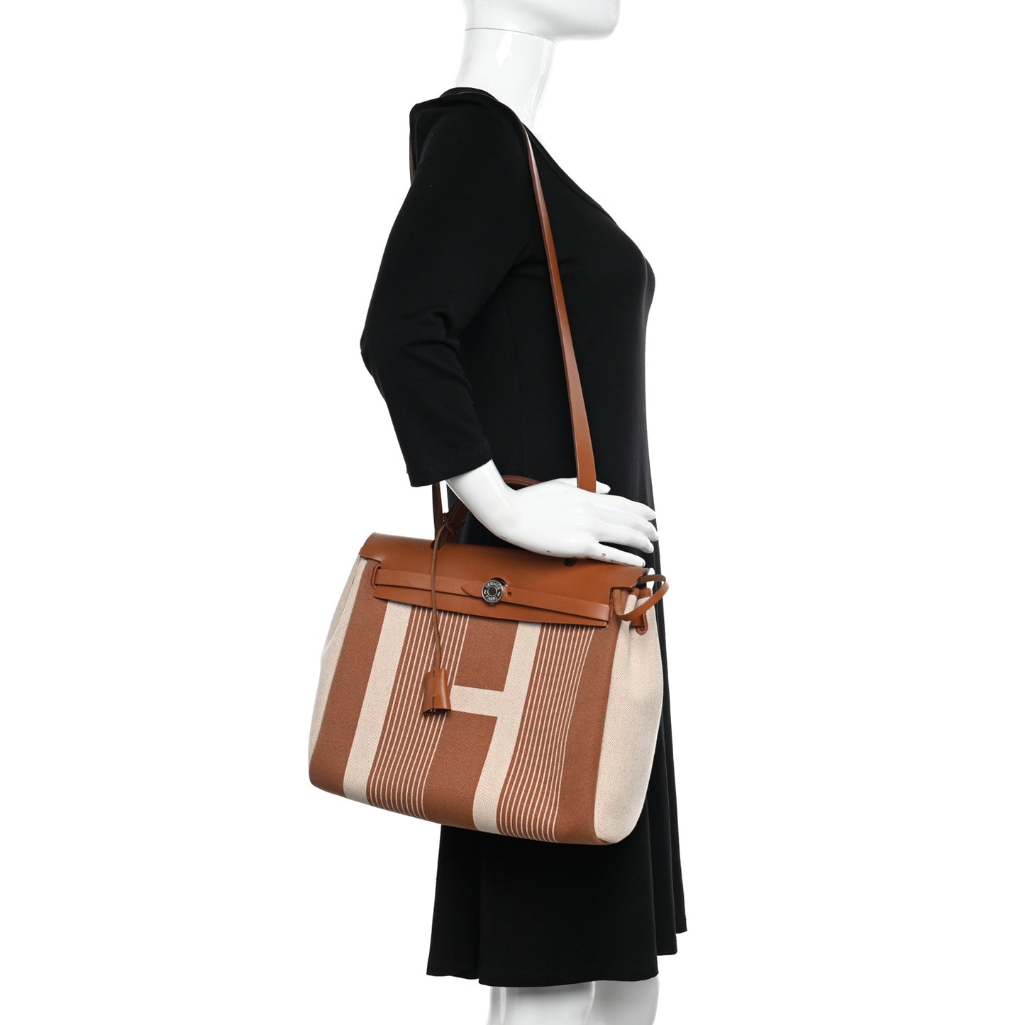 Vache Hunter Toile H Vibration Herbag Zip Retourne 31 PM Fauve Ecru Beige