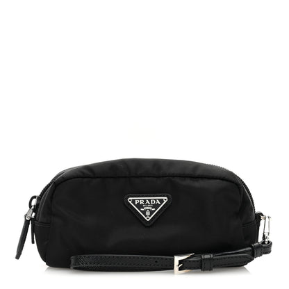 Prada Tessuto Nylon Vela Saffiano Wristlet Black 1 of 6