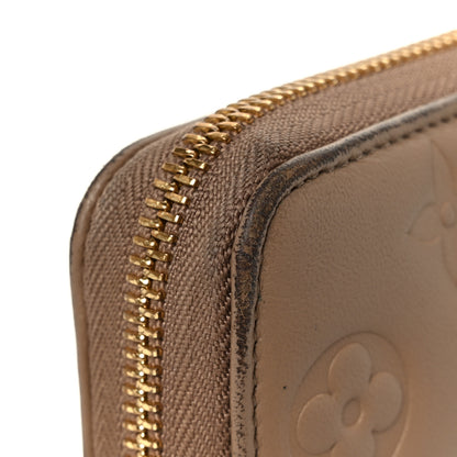 Louis Vuitton Lambskin Embossed Monogram Coussin Zippy Wallet Taupe 8 of 9