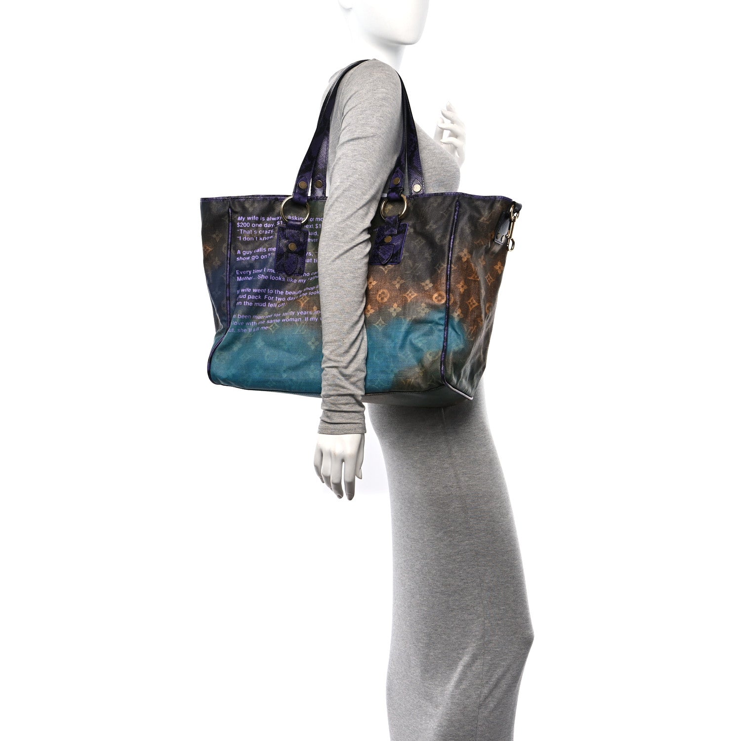 Louis Vuitton Richard Prince Monogram Karung Heartbreak Jokes Tote 2 of 11