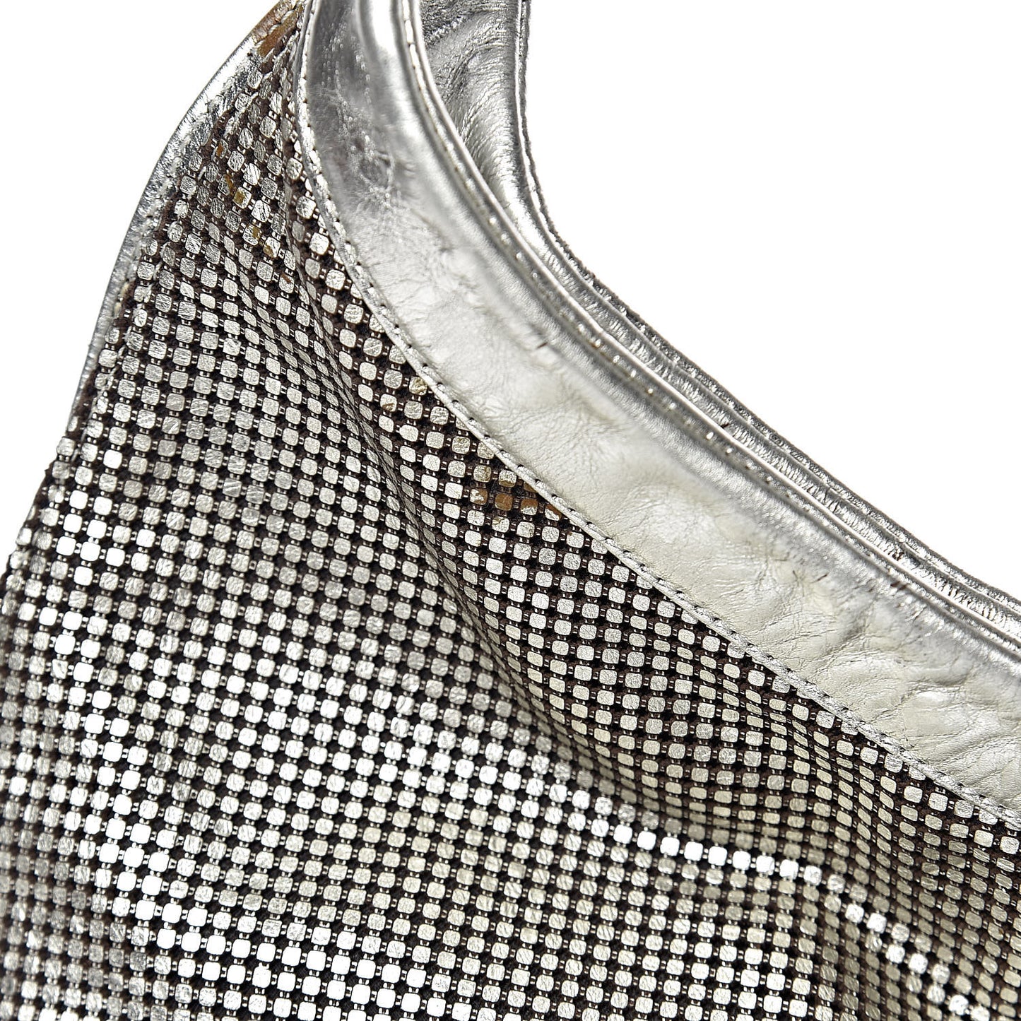 Metallic Perforated Lambskin Hollywood Hobo Silver