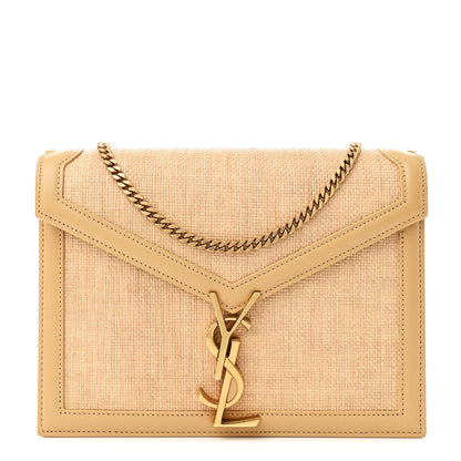 Saint Laurent Canvas Calfskin Classic Monogram Cassandra Grege Brown Gold 1 of 11
