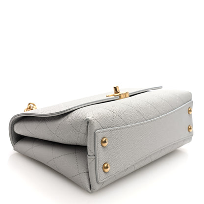 Chanel Grained Calfskin Small Stitched Flap Grey 4 of 10
