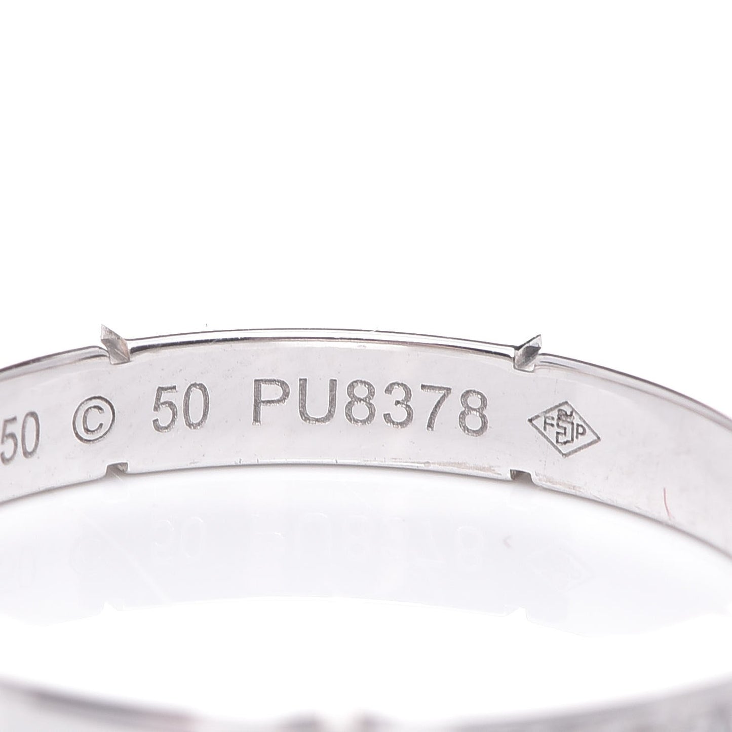 18K White Gold Diamond Maillon Panthere Wedding Band Ring 50 5.25