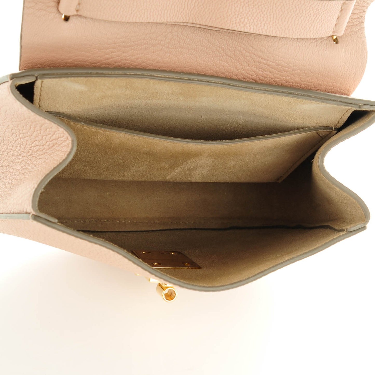 Grained Lambskin Mini Drew Shoulder Bag Cement Pink