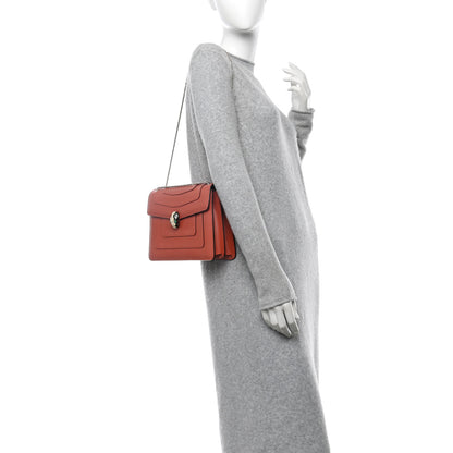 Bulgari Calfskin Serpenti Forever Shoulder Bag Coral 2 of 11