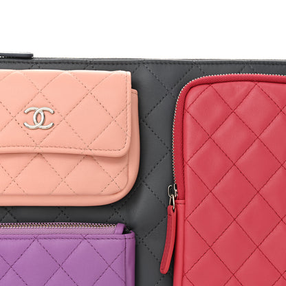 Chanel Lambskin Quilted Zipped Multi Pouch 8 of 11