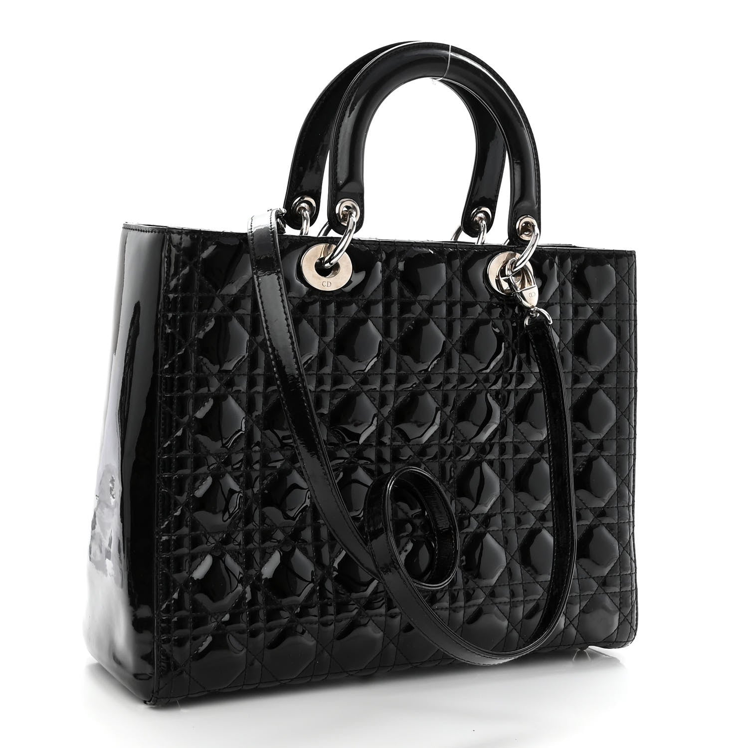 Christian Dior Patent Cannage Large Lady Dior Black 3 of 9
