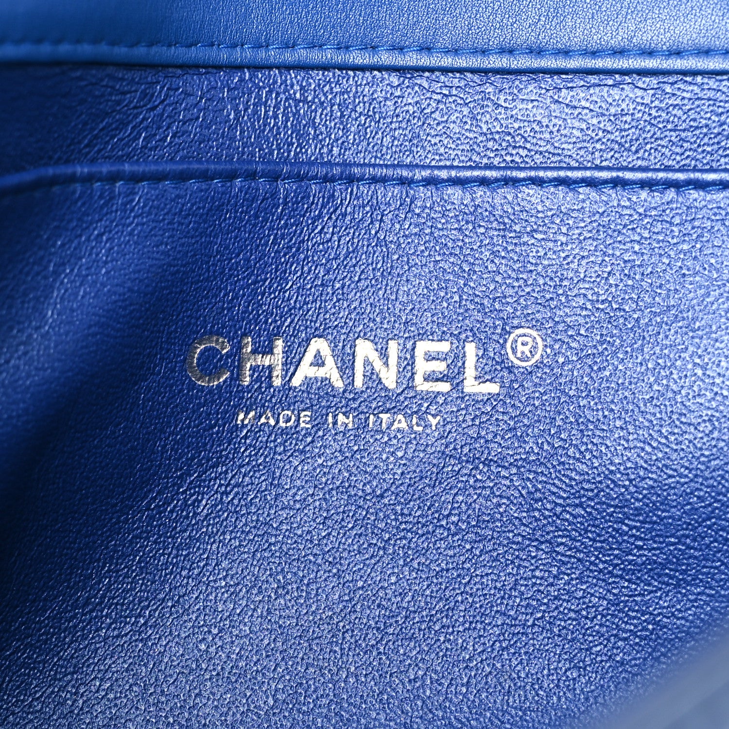 Chanel Patent Quilted Clutch with Chain Flap Blue 5 of 10