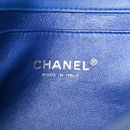 Chanel Patent Quilted Clutch with Chain Flap Blue 5 of 10