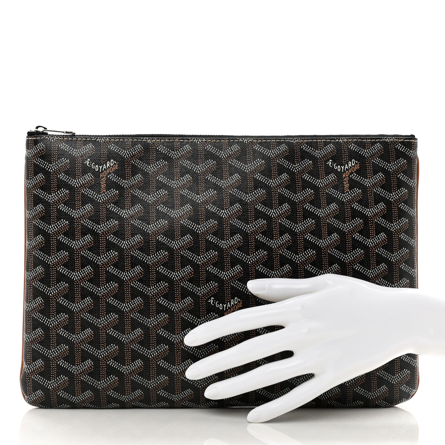 Goyardine Senat MM Pocket Black Tan
