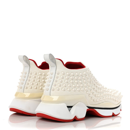 Christian Louboutin Neoprene Spike Sock Donna Flat Sneakers 38.5 White Snow 4 of 8