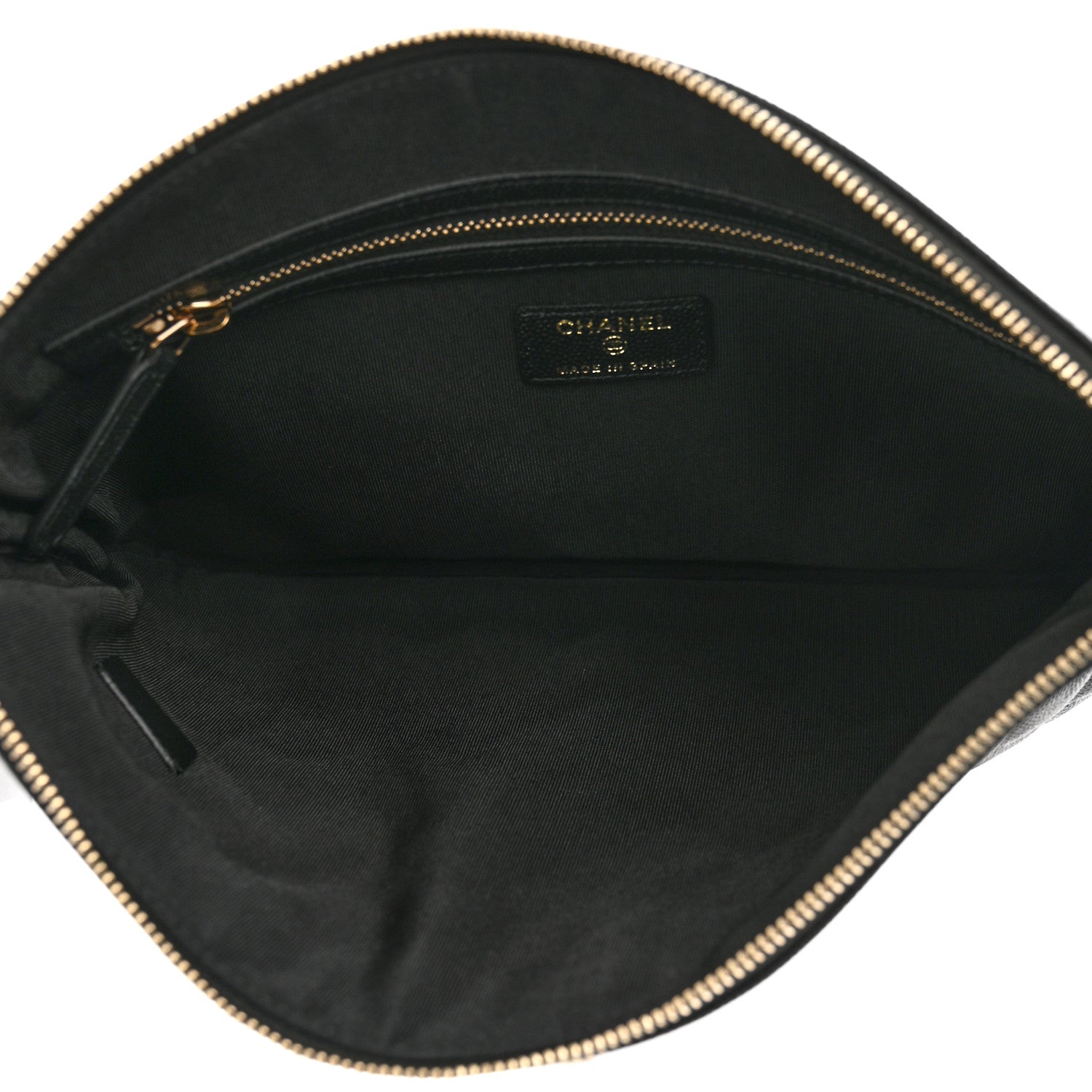 Chanel Caviar Quilted Mademoiselle Vintage Large Zip Pouch Black 5 of 11