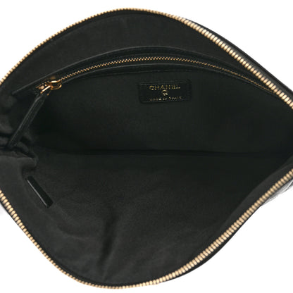 Chanel Caviar Quilted Mademoiselle Vintage Large Zip Pouch Black 5 of 11