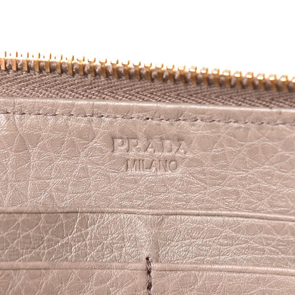 Prada Vitello Daino Zip Around Wallet Argilla 6 of 11
