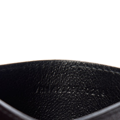 Saint Laurent Grain De Poudre Matelasse Chevron Monogram Credit Card Case Black 7 of 8