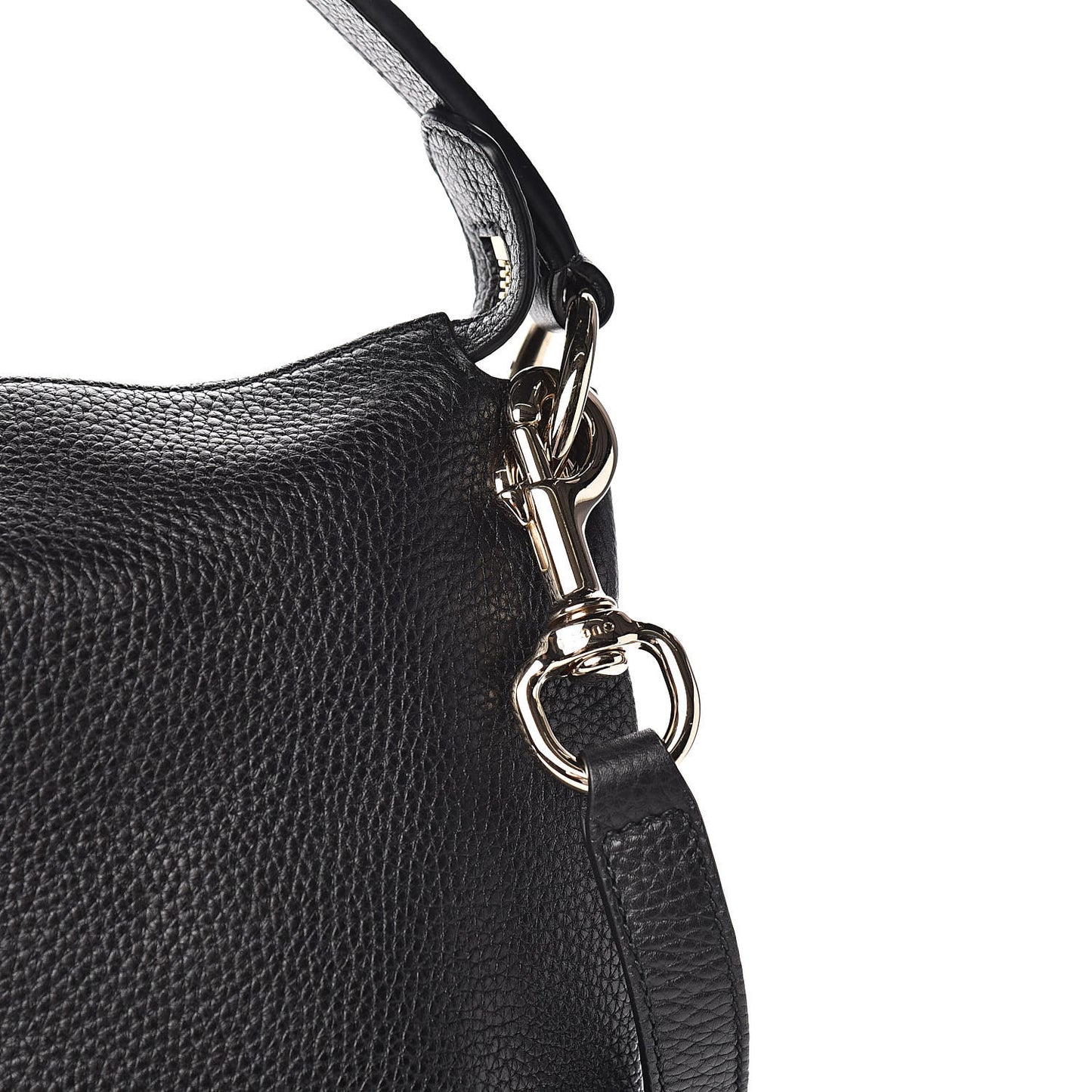 Pebbled Calfskin Large Soho Hobo Black