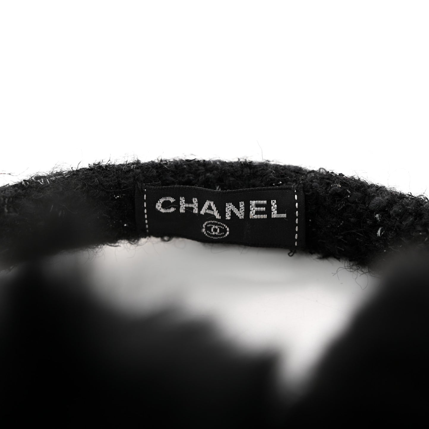 Fur Tweed Pearl Ear Muffs Black