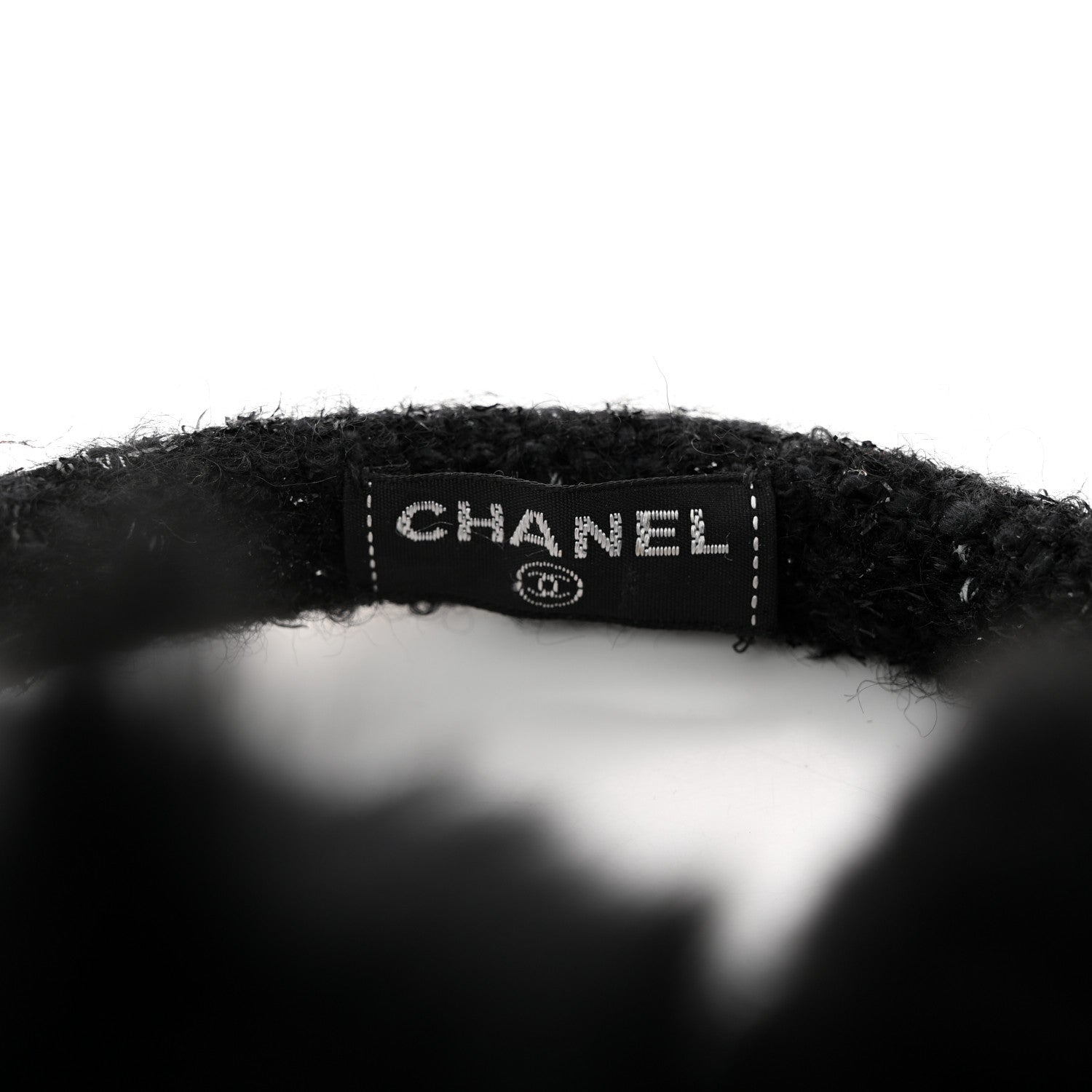 Chanel Fur Tweed Pearl Ear Muffs Black 4 of 7